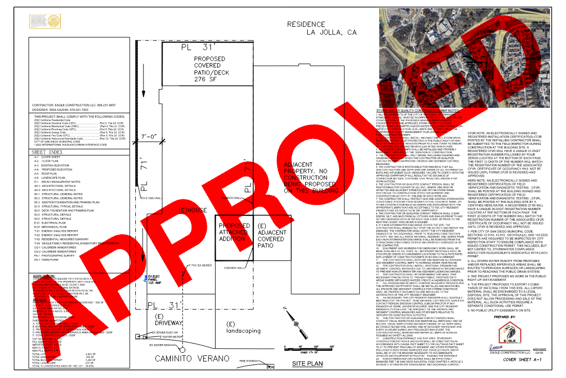 Permit-approved plan sheet 9, engineered and stamped by Eagle Construction & Engineering