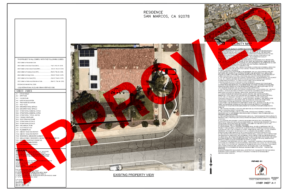 Permit-approved plan sheet 12, engineered and stamped by Eagle Construction & Engineering